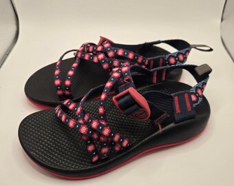 Chaco Z/1 Ecotread Sandals Kids Size 4 Navy Pink Strappy Athletic (S11)