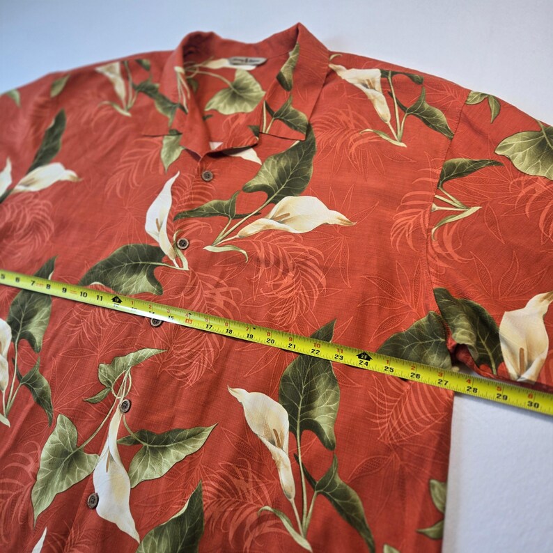Tommy Bahama Floral Hawaiihemd Rot Large 2XL Bild 5