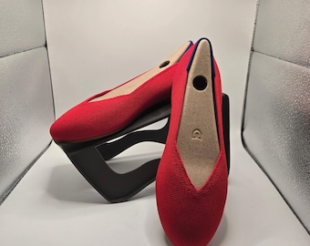 Rothys pointed toe flats red knit womens size 7 NWOB washable comfort (SH)