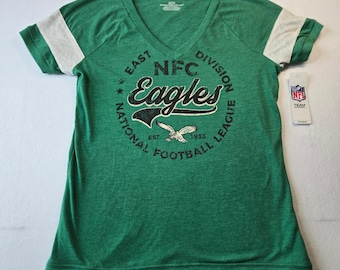 Camiseta de mujer de los Eagles de la NFL, color verde, nueva con etiquetas, talla S.