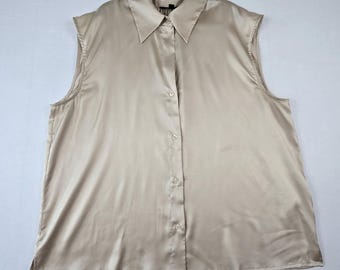 Banana Republic Sleeveless Cream Blouse Size XL