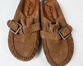 Free People Brown Suede Moccasins Size 6.5