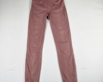 Spanx Jean-ish Leggings Women XS Pink Good Ankle Skinny Pull On Twill (B12)