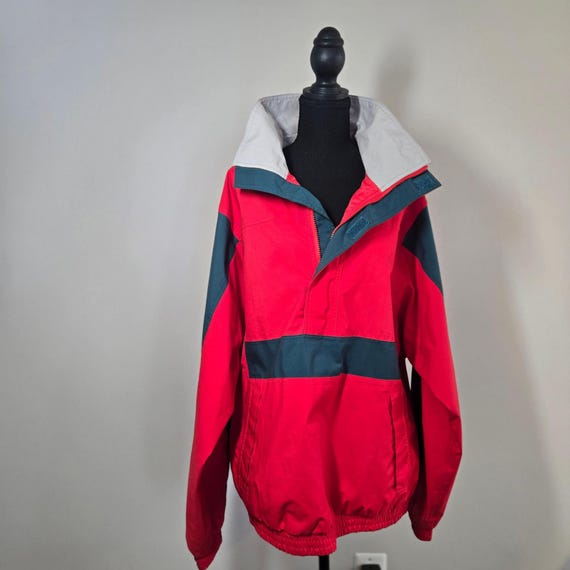 Eddie Bauer Anorak Jacket Mens Large Red Excellent Vi… - Gem