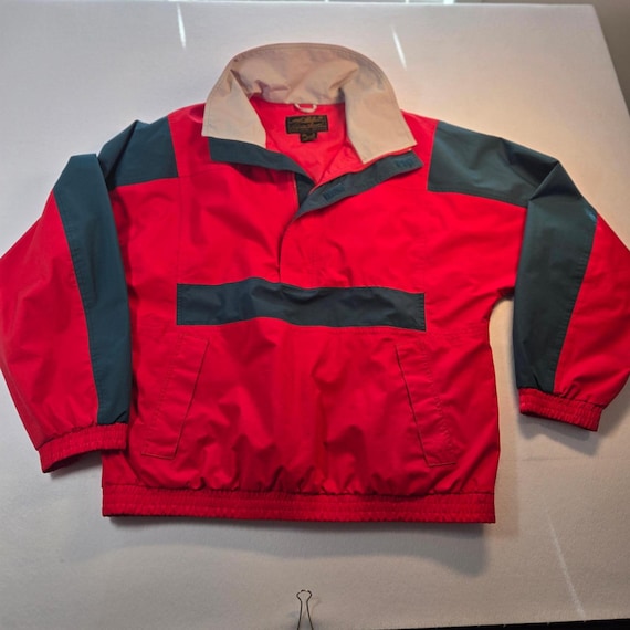 Eddie Bauer Anorak Jacket Mens Large Red Excellent Vi… - Gem