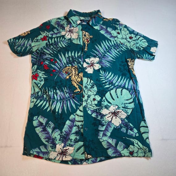 Life Is a Beach Tropical Shirt Small Viscose