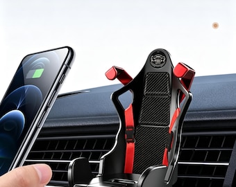 Racing Car Seat Phone Holder - Racing-Inspired Desktop Stand, Car-Themed Decor, Unique Gift for Car Enthusiasts, Formula One Fan Accessory