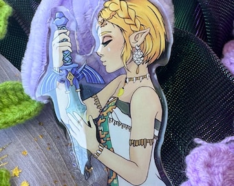Zelda TOTK master sword 2.5" acrylic keychain charm