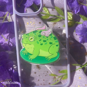 Fairy Frog Handy-Griff - putziges, wunderliches Froggy Zubehör für Android & iPhone - Kawaii Cottage Charms zum Aufhellen Deines Geräts!