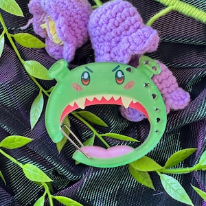 Cute Green Ogre Acrylic Carabiner