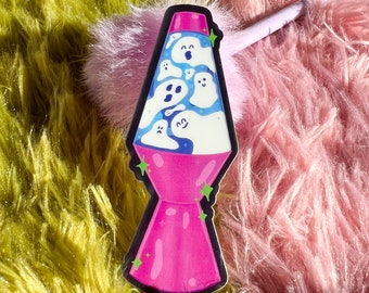 Y2K Lava Lamp Ghost Sticker: Glow-in-the-Dark Waterproof Decal
