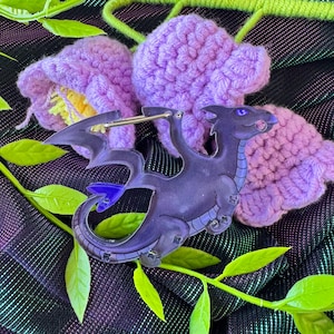Black Dragon Acrylic Carabiner - Fantasy Trinket Accessories