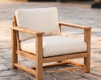 DIY Outdoor Club Chair Plans / Modern Patio Lounge Armchair Woodworking Plan / Deep Seat Garden Chair / PDF Build Plans / Instant Download