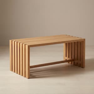 Fluted Slat Coffee Table Woodworking Plan, Modern Japandi DIY Coffee Table, Slatted Wood Table Build Plan, Cut List & Diagrams PDF