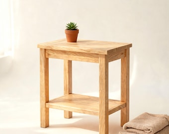 Bedside Nightstand Woodworking Plan, Open Shelf Night Stand Build Plans, Beginner DIY Bedroom Side Table PDF, 18x16x24 Pocket Screw