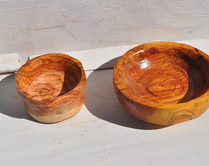 two Honey locust bowls Great Gifts 5"Wx4"Hx3D