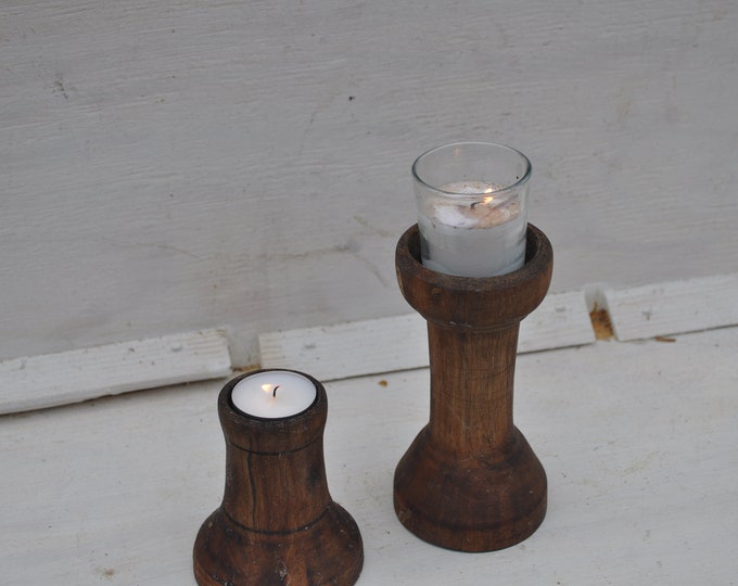 Candle holders hard wood set By CrazyBearUSA