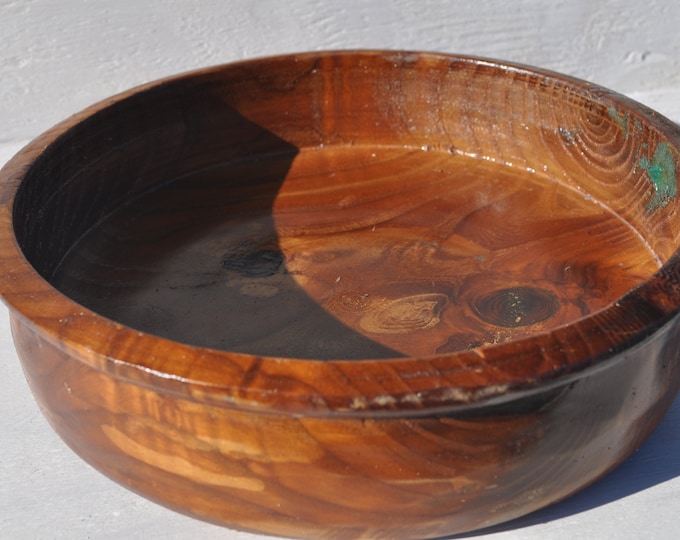 ALL Natural  Russian Olive wood  bowl 10 inches Round X 3-5 inches High X 2" Deep