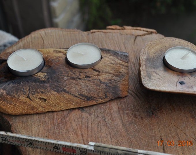 Red  Oak 2 "tea candle" burl/live edge    by CBF1