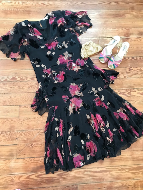 1970s Holly's Harp does 1930s silk and velvet blac