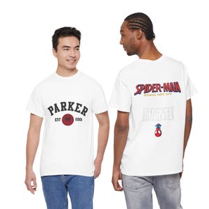 Camiseta con logo de Spider-Man / Camiseta gráfica de Marvel, diseño de Parker EST 2001 imagen 1