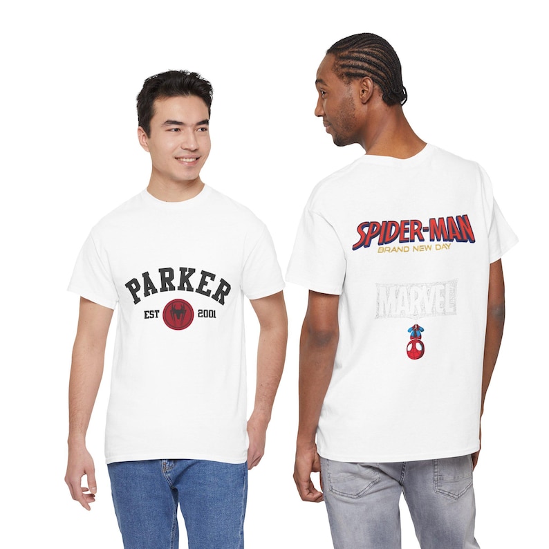 Camiseta con logo de Spider-Man / Camiseta gráfica de Marvel, diseño de Parker EST 2001 imagen 1
