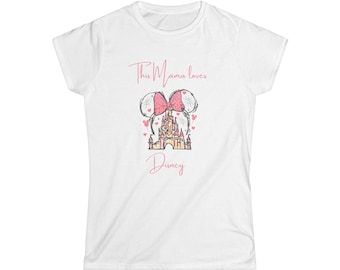 Mama Loves Disney T-Shirt | Pink Minnie Ears Castle Design