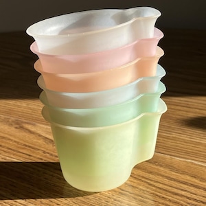 Vtg Tupperware 50's Tupper Millionaire Handled Pastel Cups Stackable Picnic X6