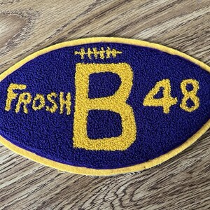 Vintage 1948 Frosh Football Patch Purple Yellow Unused 8.5” x 4.5” Excellent Con
