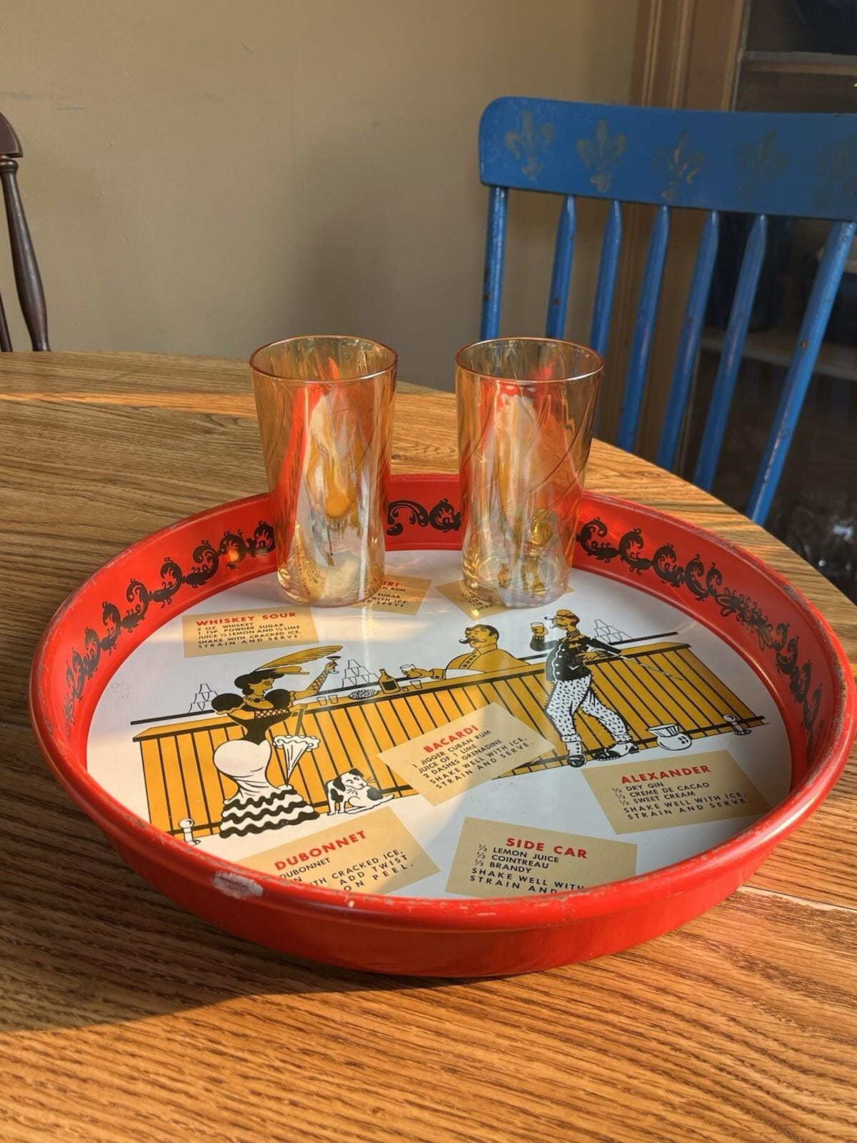 Retro Drinks Tray - Etsy