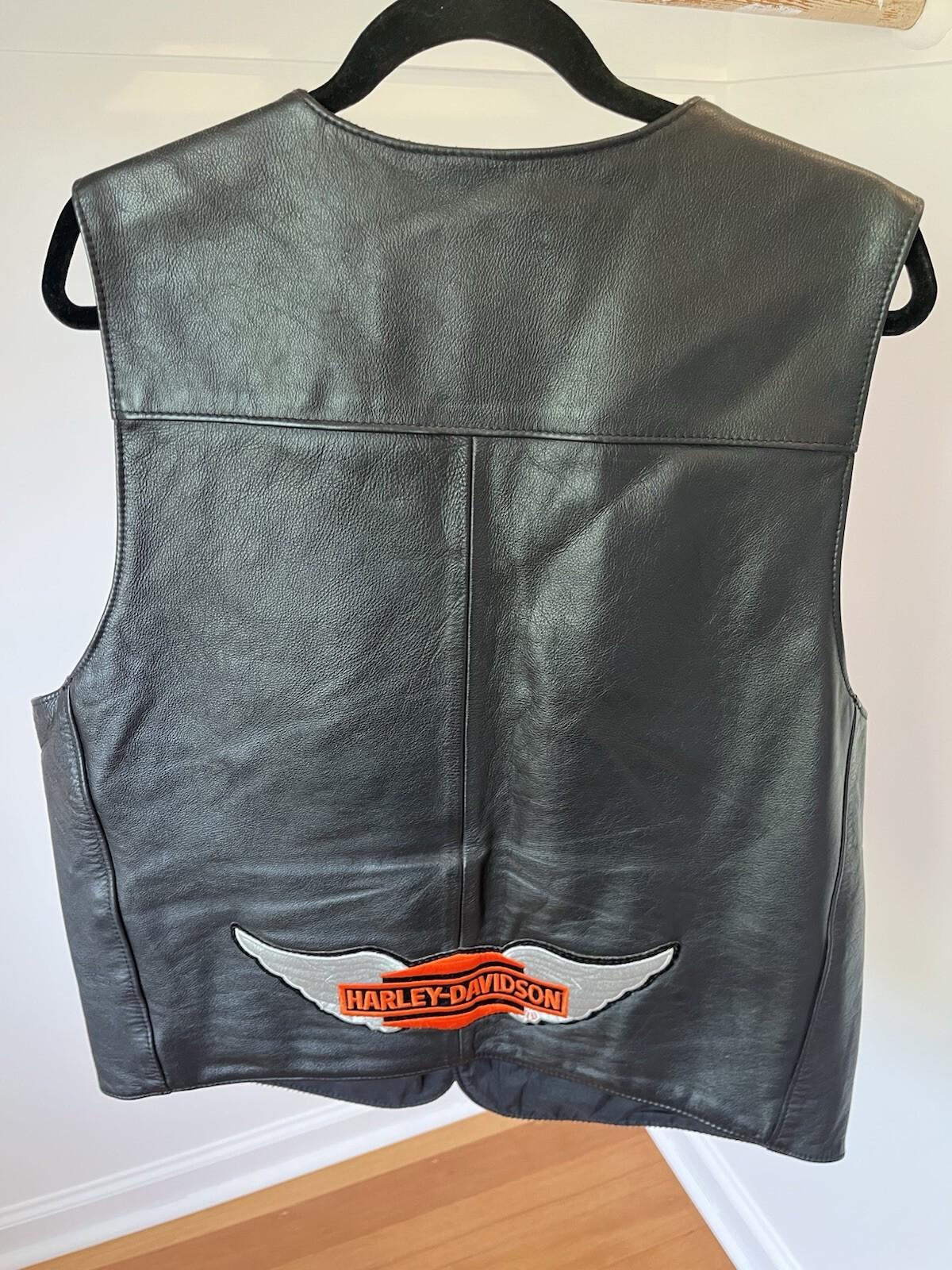 Vintage Harley Davidson Leather Vest Usa - Etsy