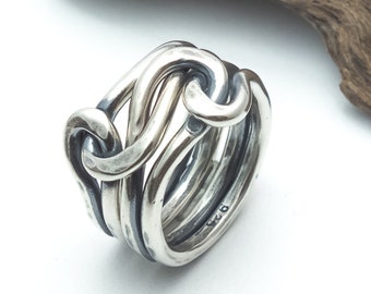 Knot Ring For Women, Sterling Silver Man Ring, Couples Knot Ring , Celtic Knot Ring, Promise Knot Ring, Chunky Statement Ring,LjBjewelry