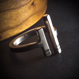 Silver Bar Ring for Men, Handmade Bar Ring, Chunky Silver Ring, Minimalist Silver Ring,Gift For Her,Geometric Ring, Modern Style, LjBjewelry