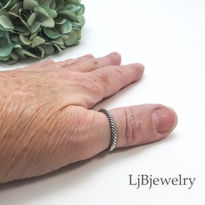 Stacking Rings, Silver Stack Ring, Twisted Ring, Sterling Silver Thumb ...