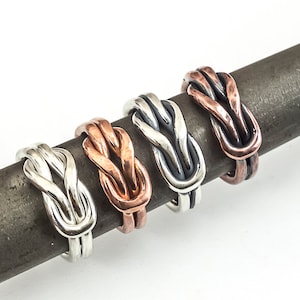 Copper Knot Ring/Sterling Silver Knot Ring/Promise Ring/Eternity Ring/Friendship Ring/Couples Ring/Matching Ring for Men and Women