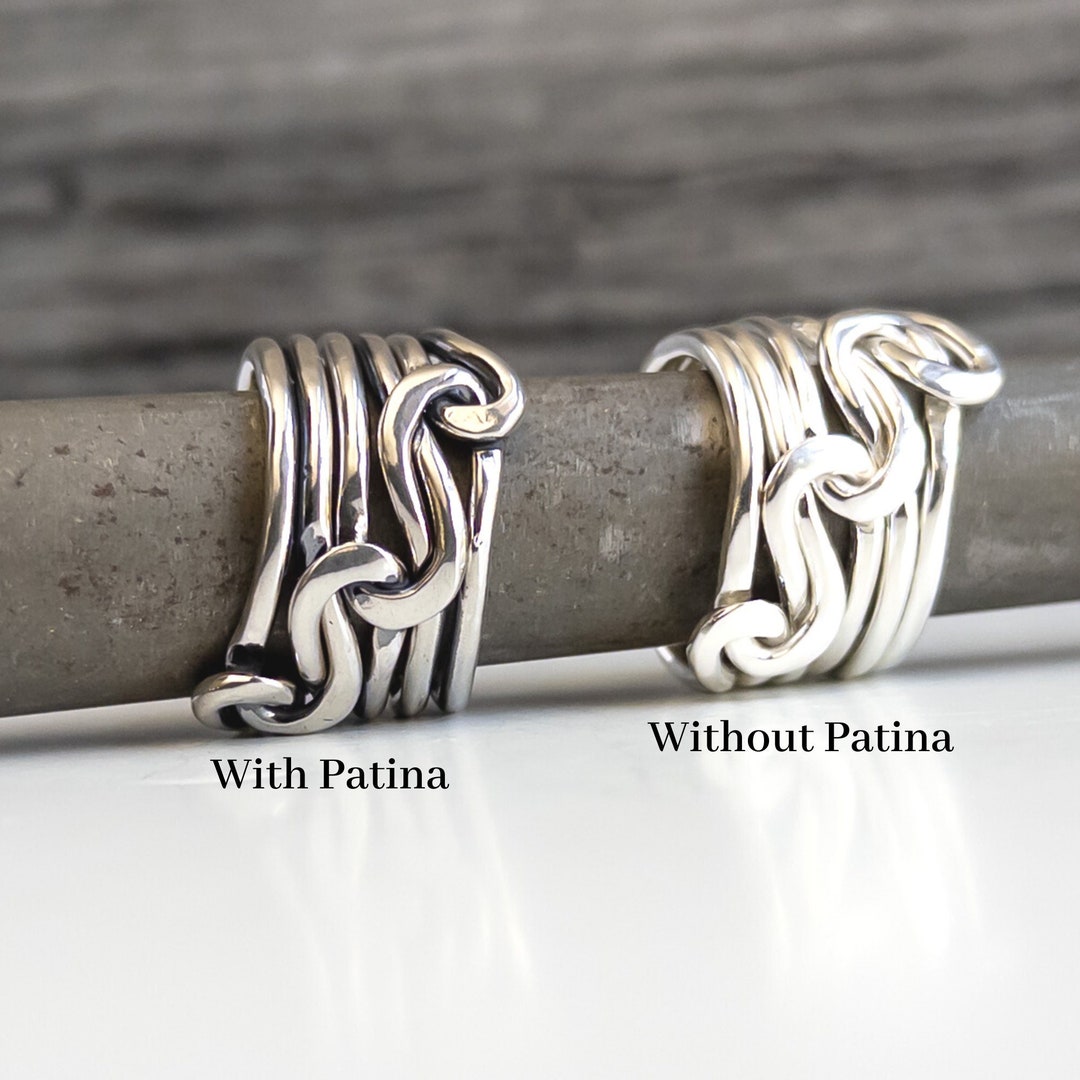 Triple Knot Ring for Couples,statement Knot Ring, Silver Knot Ring