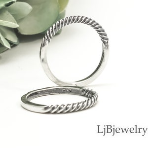 Stacking Rings, Silver Stack Ring, Twisted Ring, Sterling Silver Thumb ...