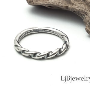 Silver Stack Ring for Her, Stacking Rings, Silver Thumb Ring, Twisted ...