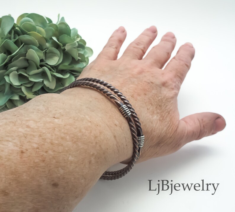 Copper Bangle Set Copper Bracelets Twisted Bangles Stacking Etsy