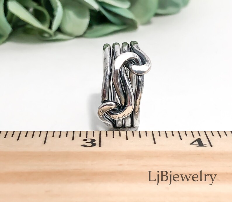 Chunky Silver Ring for Men and Women Sterling Silver Knot Etsy