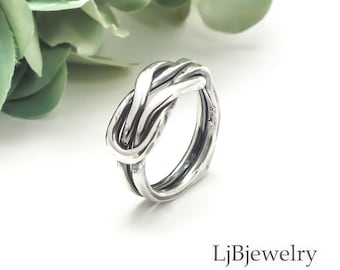 Sterling Silver Infinity Knot Ring For Men and Women, Silver Promise Ring for Her, Handmade  Friendship Ring, Eternity Ring, LjBjewelry