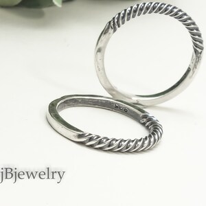 Stacking Rings, Silver Stack Ring, Twisted Ring, Sterling Silver Thumb ...