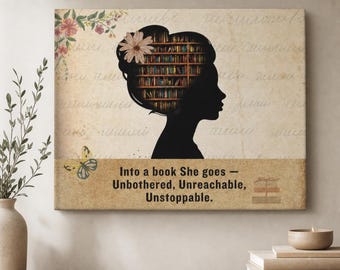 Book Lover Silhouette canvas