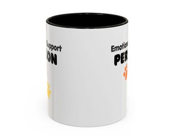 Emotional Support Person Mug | Paw Print Colorful Coffee Mug