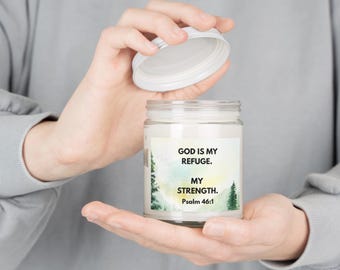 Psalm 46:1 Scripture Candle 9oz Soy Candle | God Is My Refuge