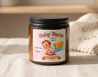 Baby Farts Candle – Funny Baby Shower Gift – Christmas Warmth, Clean Cotton, Unscented