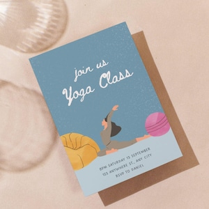 Yoga Class Invitation Template | Yoga Workshop Invite | Wellness Event Canva Template | Yoga Studio Invitation | Editable Digital Invite