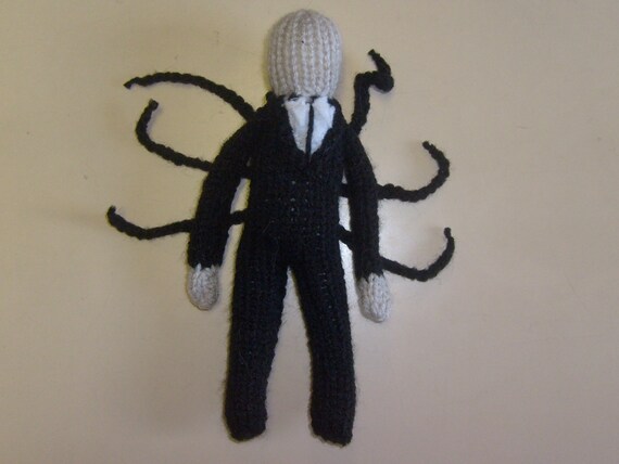 Slender Man, Hand Knitted, Toy, Plush. Monster