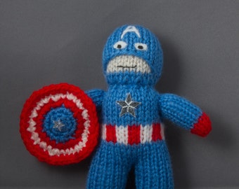 Captain America, Hand gebreid, speelgoed, plucheachtig, mascotte
