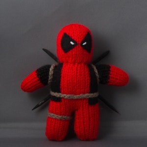 Deadpool, Hand Knitted, Toy, Plushy, Mascot